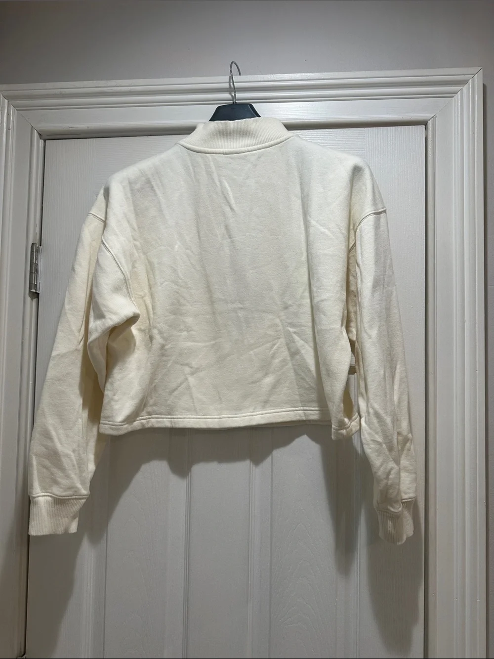 PINK Victoria's Secret Cream Half-Zip Crop Sweatshirt
